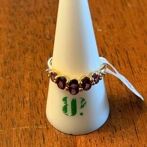 Bomb Party OG ring Winged Charm amethyst and gold
plating size 9 NWT